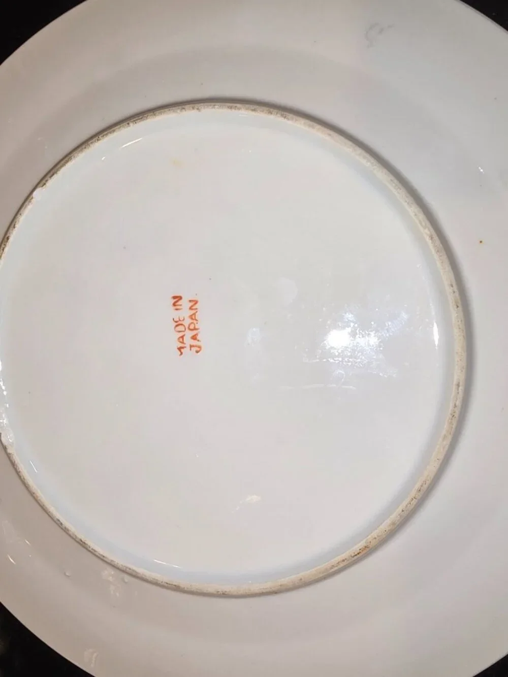 Japanese Lusterware Set of 6 Plates Hand painted Floral Peach Waves Blue 7.25